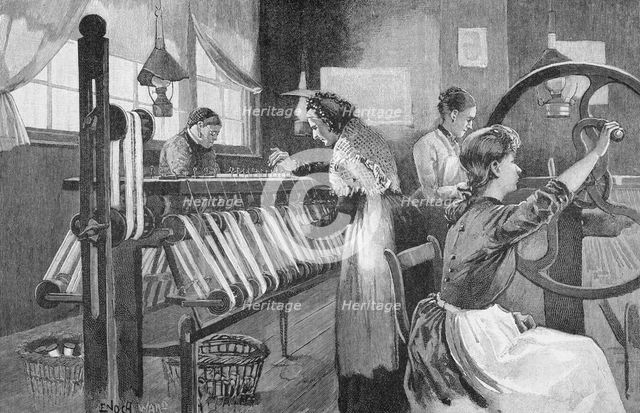 Spitalfields silk weavers, 1893. Creator: Enoch Ward.