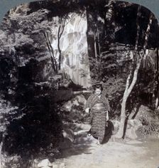 Splashing waters of a waterfall at Yumoto, Japan, 1904.Artist: Underwood & Underwood
