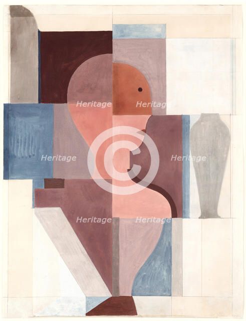 Split half figure to the right, 1923. Creator: Schlemmer, Oskar (1888-1943).