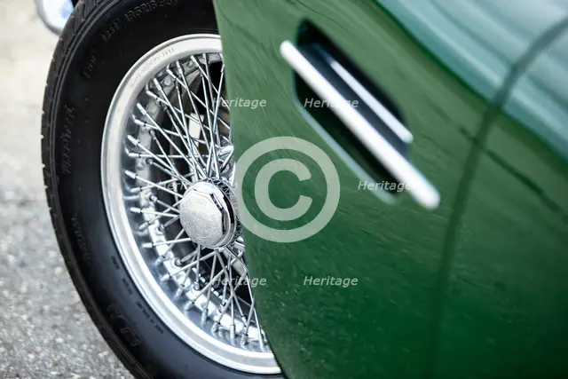 Spoked wheel of a 1961 Aston Martin DB4 GT previously owned by Donald Campbell. Creator: Unknown.