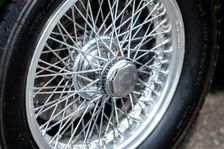 Spoked wheel of a 1961 Aston Martin DB4 GT previously owned by Donald Campbell. Creator: Unknown