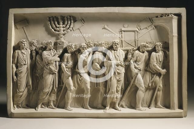 Spoils of the Temple: After a Relief from the Arch of Titus, Rome, c.1791. Creator: Jean Guillaume Moitte.