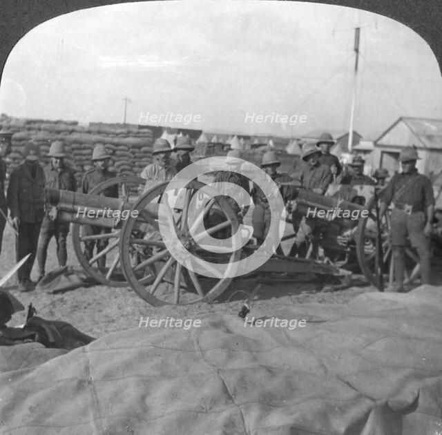 'Spoils of war, gun and stores captured from the Turks, Palestine', World War I, c1914-c1918. Artist: Realistic Travels Publishers