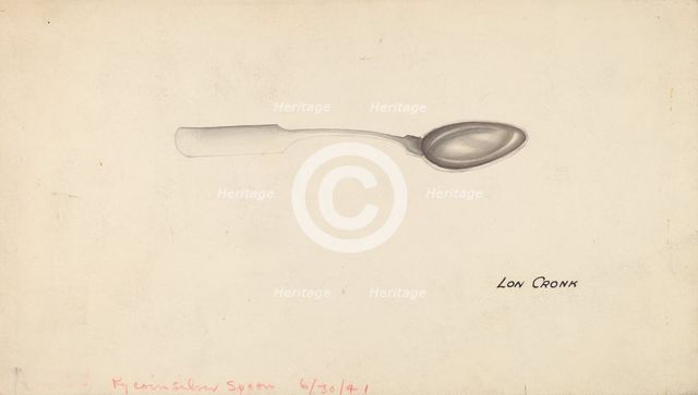 Spoon, 1935/1942. Creator: Lon Cronk.