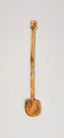 Spoon Incised with Circles on Handle and Abstract Bird on Top, A.D. 1450/1532. Creator: Unknown