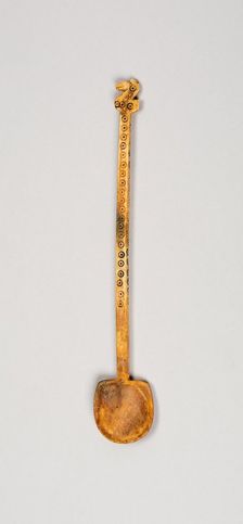 Spoon Incised with Circles on Handle and Abstract Bird on Top, A.D. 1450/1532. Creator: Unknown