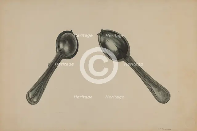 Spoon Mold, c. 1938. Creator: Paul Poffinbarger.