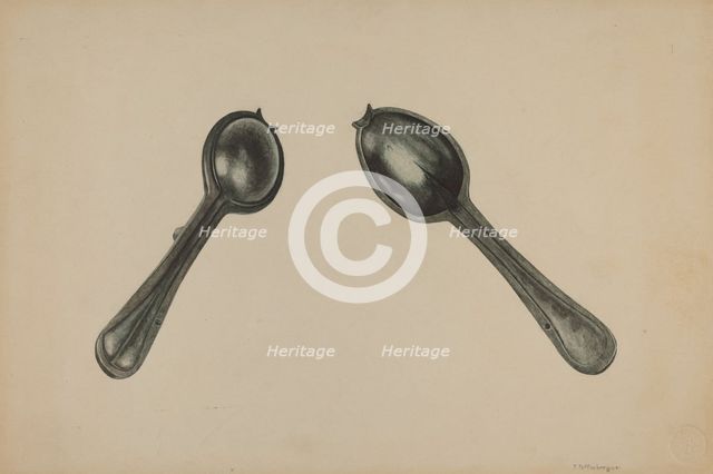 Spoon Mold, c. 1938. Creator: Paul Poffinbarger.