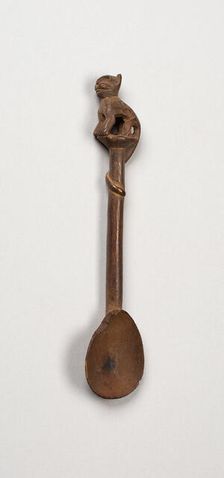 Spoon with Long-Tailed Puma on Handle, Peru, A.D. 1450/1532. Creator: Unknown