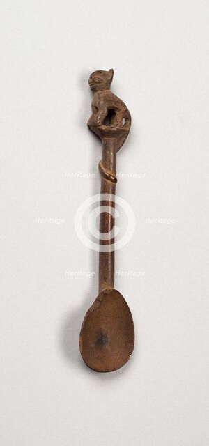 Spoon with Long-Tailed Puma on Handle, Peru, A.D. 1450/1532. Creator: Unknown.
