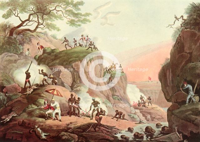 'Sport in India - Smoking Wolves from their Earths', c1808, (1901).  Creator: Unknown.