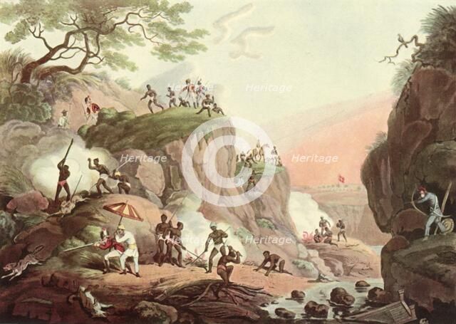 'Sport in India - Smoking Wolves from their Earths', c1808, (1901).  Creator: Unknown.