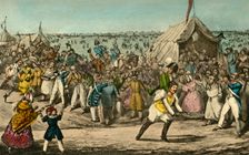 Sporting in France- Mr. Jorrocks beats the Baron for Speed 1838. Artist: Henry Thomas Alken