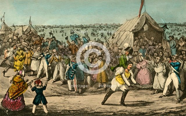 'Sporting in France- Mr. Jorrocks beats the Baron for Speed', 1838. Artist: Henry Thomas Alken.