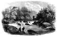 Sporting Scenes in Canada - Escoumains River: a Salmon Pool, 1858. Creator: Unknown