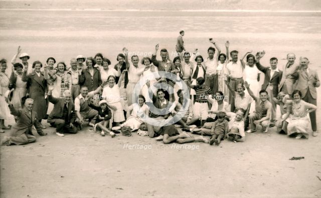 Sports day for the Gloucester Hotel party on La Publente Beach, Jersey, 1938. Artist: Unknown