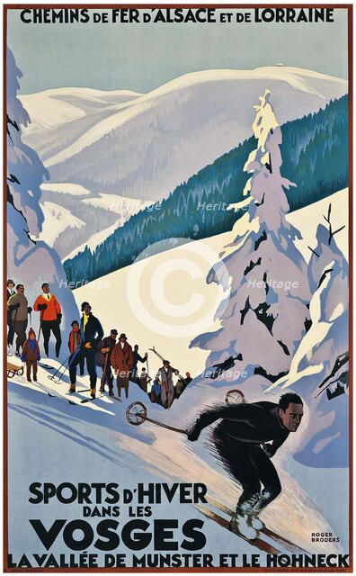 Sports d'Hiver dans les Vosges (Poster), c. 1930. Creator: Broders, Roger (1883-1953).