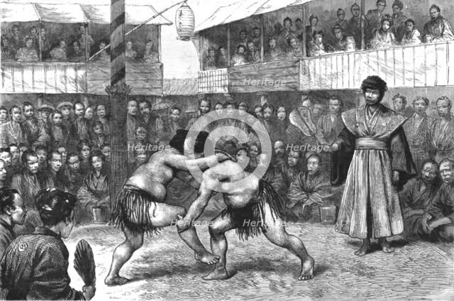 ''Sports in Japan- A Wrestling Match', 1890. Creator: Unknown.
