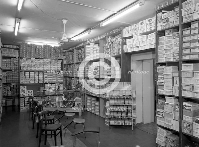 Sports shop interior, Sheffield, South Yorkshire, 1961.  Creator: Michael Walters.