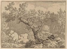 Sportsman near a Large Tree, probably c. 1645/1656. Creator: Allart van Everdingen
