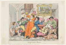Sportsman's Hall, or Fox-Hunters Relaxing, 1812., 1812. Creator: Thomas Rowlandson