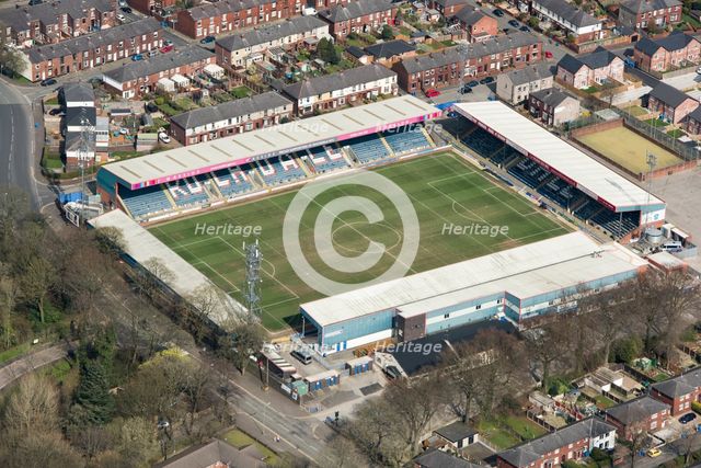 Spotland Stadium, home of Rochdale AFC and Rochdale Hornets RFLC, Rochdale, 2019. Creator: Historic England.