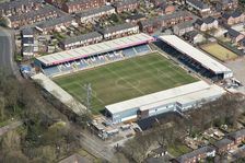 Spotland Stadium, home of Rochdale AFC and Rochdale Hornets RFLC, Rochdale, 2019. Creator: Historic England
