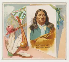Spotted Tail, Blackfeet Sioux, from the American Indian Chiefs series (N36) for Allen & Gi..., 1888. Creator: Allen & Ginter