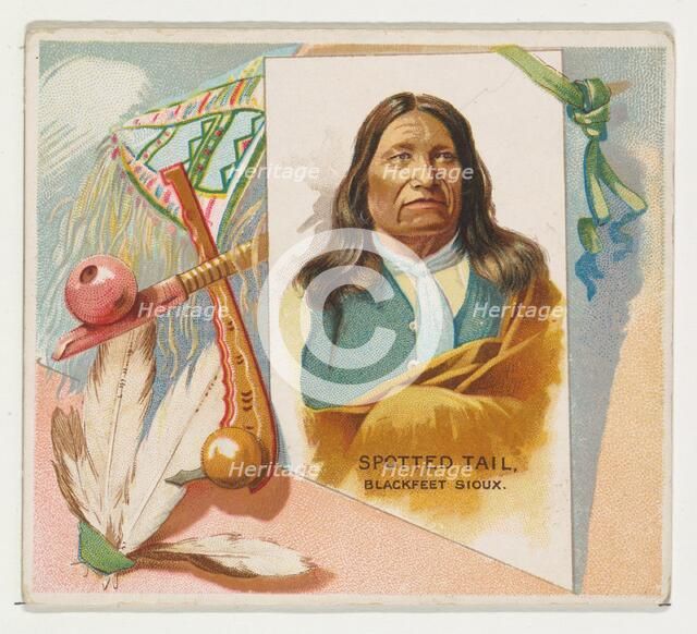 Spotted Tail, Blackfeet Sioux, from the American Indian Chiefs series (N36) for Allen & Gi..., 1888. Creator: Allen & Ginter.
