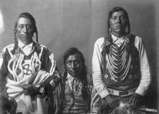 Spotted Eagle, Heavy Gun, and Robert Calf Robe, c1910. Creator: Edward Sheriff Curtis