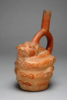 Spout Vessel in Form of Snakes Coiling Around a Feline, 100 B.C./A.D. 500. Creator: Unknown
