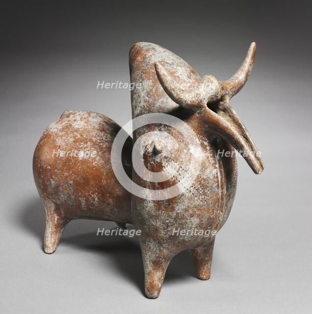 Spouted Zebu Vessel, c. 1000 BC. Creator: Unknown.