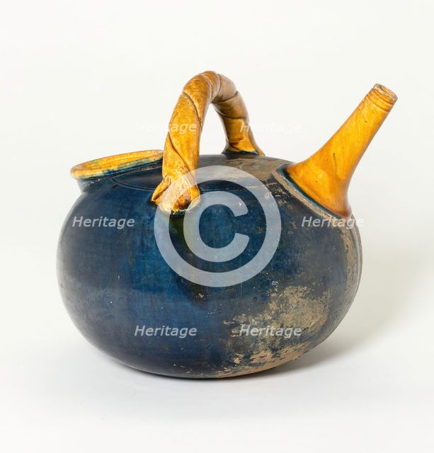 Spouted ewer with handle in the form of a wisted rope, possibly Liao dynasty (907-1125).  Creator: Unknown.