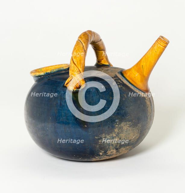 Spouted ewer with handle in the form of a wisted rope, possibly Liao dynasty (907-1125).  Creator: Unknown.