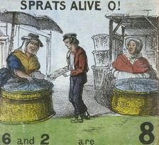 Sprats Alive O! Cries of London, c1840. Artist: TH Jones