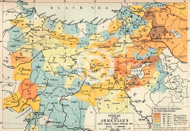 'Spread of the Armenias after Supan, Cuinet, Selenoy etc', c1560, (1907). Artist: Unknown.