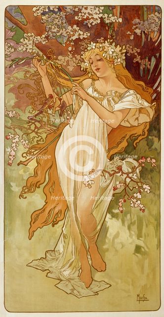 'Spring', 1896.  Artist: Alphonse Mucha