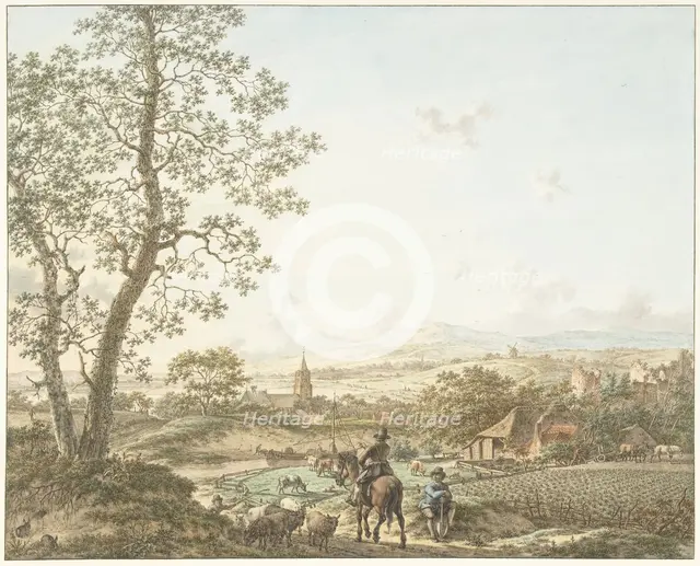 Spring, morning and earth; the four seasons, times of the day and elements, 1797. Creator: Jacob Cats.