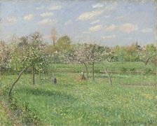 Spring morning with clouds, Éragny, 1900. Creator: Pissarro; Camille (1830-1903)