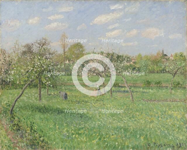 Spring morning with clouds, Éragny, 1900. Creator: Pissarro; Camille (1830-1903).