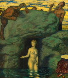 Spring nymph overheard by fauns, 1911. Creator: Stuck, Franz, Ritter von (1863-1928)