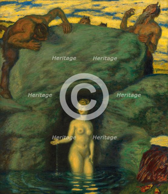 Spring nymph overheard by fauns, 1911. Creator: Stuck, Franz, Ritter von (1863-1928).