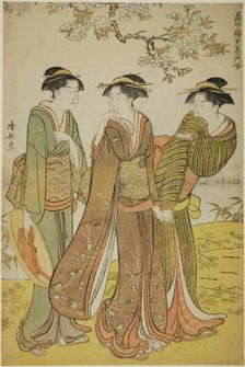 Spring Outing, from the series "A Collection of Contemporary Beauties of the Pleasure..., c. 1783. Creator: Torii Kiyonaga