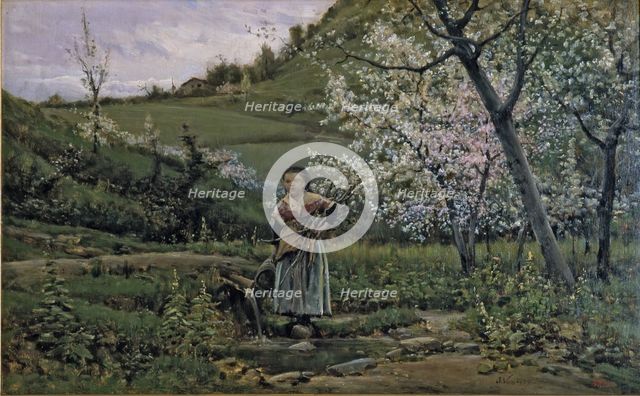  'Spring', oil by Joaquim Vayreda.