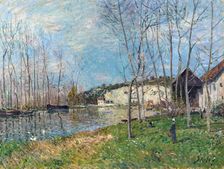 Spring on the banks of the Loing (Printemps au bord du Loing), ca 1881. Creator: Sisley, Alfred (1839-1899)