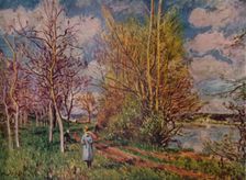 Spring on the River Banks late 19th century. (1941). Artist: Alfred Sisley