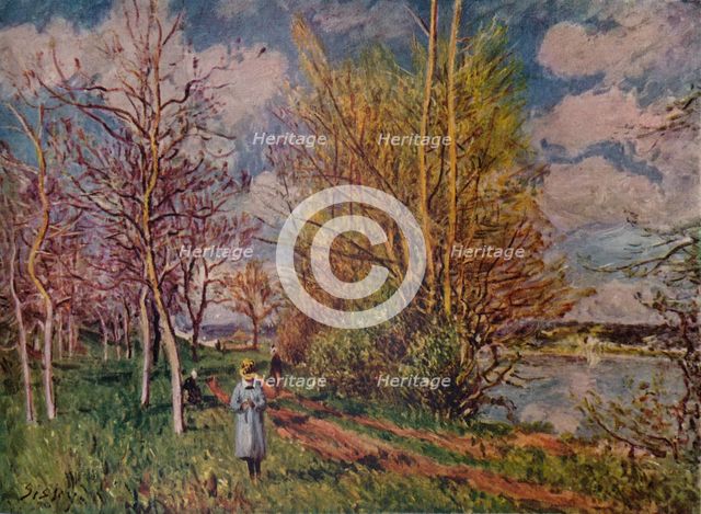 'Spring on the River Banks', late 19th century. (1941). Artist: Alfred Sisley.