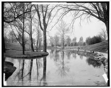 Spring and lake, Ohio State University, Columbus, Ohio, c1904. Creator: Unknown