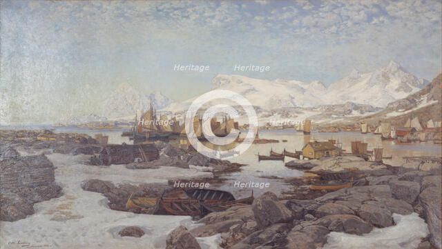 Spring Day in Lofoten, 1882. Creator: Otto Sinding.