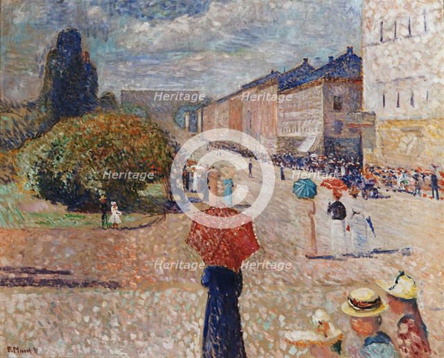 Spring Day on Karl Johan Street. Artist: Munch, Edvard (1863-1944)
